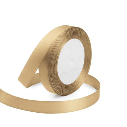 5 8" x 25 Yards Champagne Gold Satin Ribbon Crafts Gift Wrapping