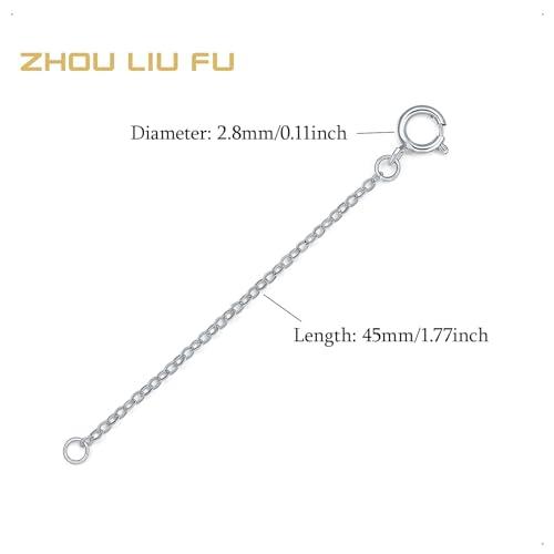 18K 750 Real White Gold Extender for Necklace Bracelet Anklet Extenders for Jewelry Gold Extension for Women Men Durable Adjustable Chain Accessories 1.77Inch