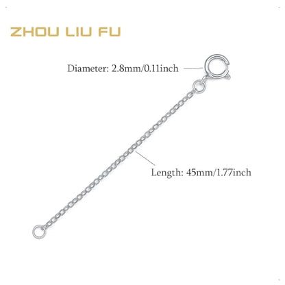18K 750 Real White Gold Extender for Necklace Bracelet Anklet Extenders for Jewelry Gold Extension for Women Men Durable Adjustable Chain Accessories 1.77Inch