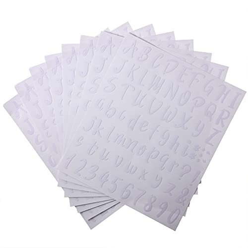 576 Pcs 8 Sheets Letters Stickers Vinyl Alphabet Number Decals Back to School Supplies for Water Bottles Cups Mailbox Scrapbooking Bulletin Board Classroom Decor (576 Count)