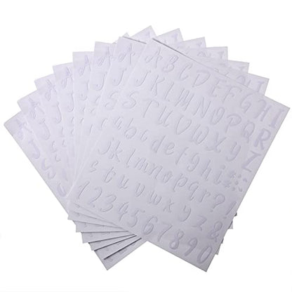 576 Pcs 8 Sheets Letters Stickers Vinyl Alphabet Number Decals Back to School Supplies for Water Bottles Cups Mailbox Scrapbooking Bulletin Board Classroom Decor (576 Count)