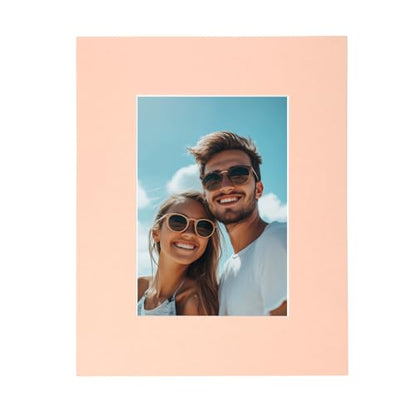 Picture Mats 8 x 10 Mat Board Center for 5 x 7 Pictures Acid Free White Core Bevel Cut Frame Mattes with Backing for Display Art Measuring
