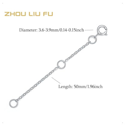 18K 750 Real White Gold Extender for Necklace Bracelet Anklet Extenders for Jewelry Gold Extension for Women Men Durable Adjustable Chain Accessories 1.97Inch