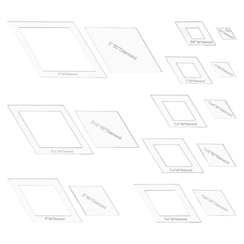 16 Sizes Diamond Quilting Template (16 Count)