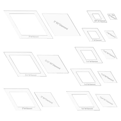 16 Sizes Diamond Quilting Template (16 Count)
