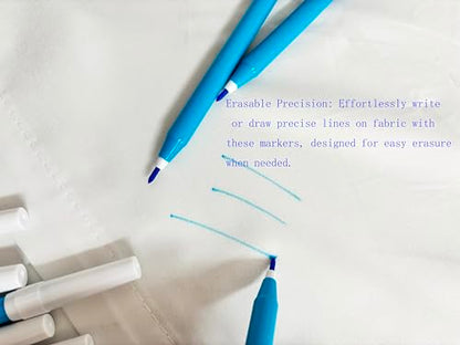10 PCS Blue Washable Fabric Markers for Sewing (10 Count)