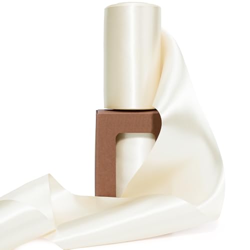 Ivory Satin Ribbon 4 Inch x 10 Yards Double Faced
