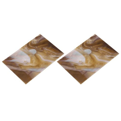 2 Pcs Stained Glass Sheet Mosaic Tile 7.9 Inch x 5.9 Inch Brown Stained Glass Sheets for Crafts DIY Art Project