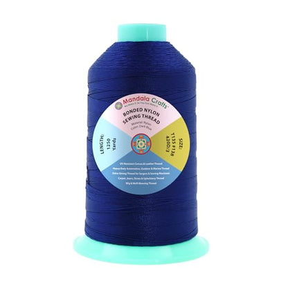 Size 138 420D T135 Dark Blue Bonded Nylon Thread (3750 Foot)