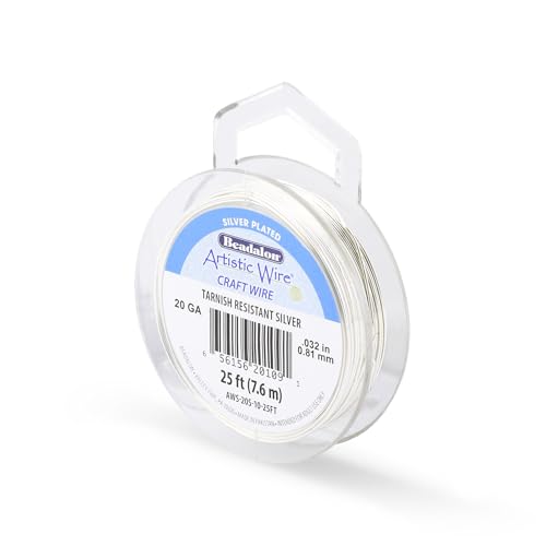 20 Gauge Silver Plated Tarnish Resistant Colored Copper Craft Wire (25 Foot)