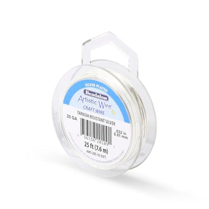 20 Gauge Silver Plated Tarnish Resistant Colored Copper Craft Wire (25 Foot)