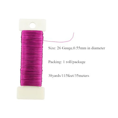26Gauge Rose Red Metal Floral Wire