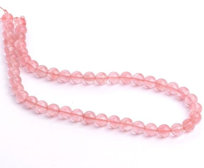 45pcs Synthetic Red Cherry Quartz Healing Gemstone 8mm (46 Count)