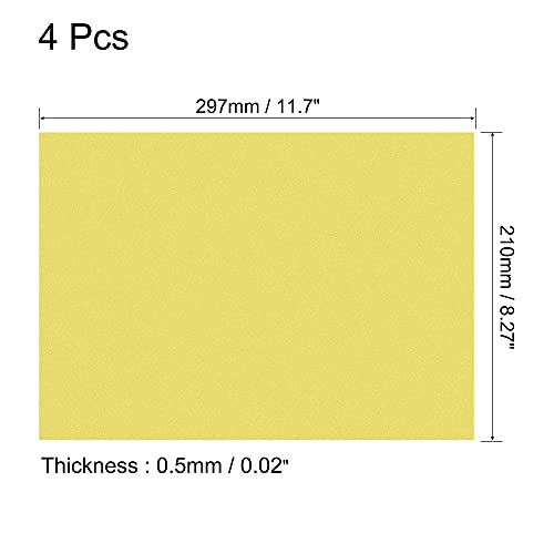 4Pcs A4 Gel Light Lighting Filter Overlay Transparent Color Correction Plastic Vinyl PVC Sheets Photography Television Matte Yellow (4 Count)