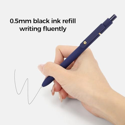 Gel Pens Set 12 Pcs 0.5mm Retractable Quick Dry Black Ink Pens (12 Count)