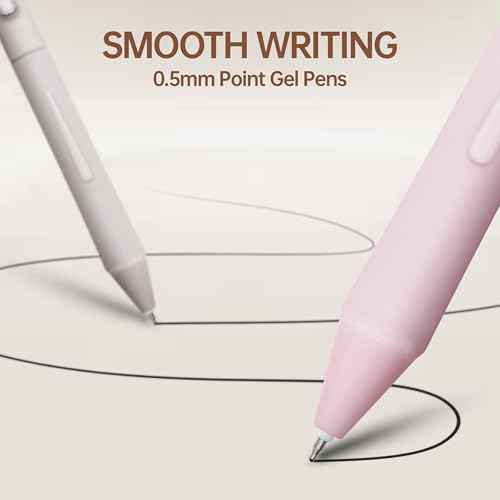 0.5mm Gel Pens Black Ink Pen Gel Retractable Pens for Smooth Writing Office Supplies (12 Count)