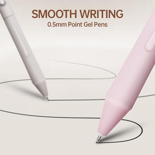 0.5mm Gel Pens Black Ink Pen Gel Retractable Pens for Smooth Writing Office Supplies (12 Count)
