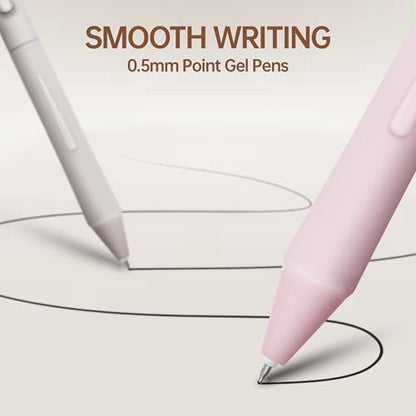 0.5mm Gel Pens Black Ink Pen Gel Retractable Pens for Smooth Writing Office Supplies (12 Count)