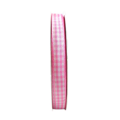 Pink Gingham Plaid Checked Ribbon 25 Yards Each Roll 100% Polyester (75 Feet)