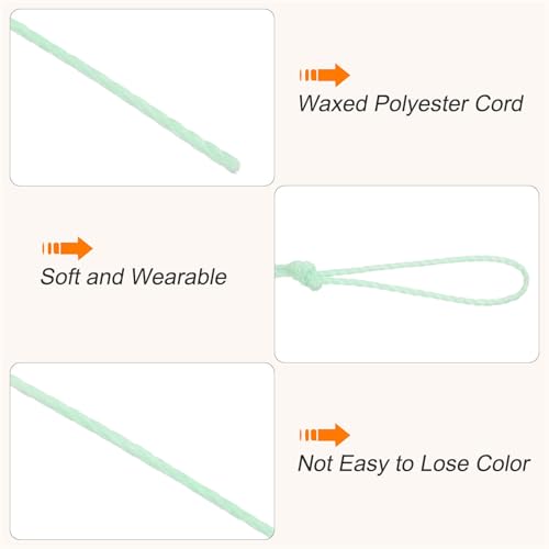 Waxed Cord 0.45mm Waxed Thread 87 Yard Wax String Leather Cord for Bracelet Making