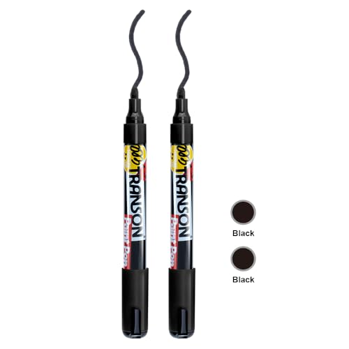 2 Black Permanent Paint Markers for Fabric Rock Craft Diy Painting Medium Tip Oil Based Waterproof (2 Count)
