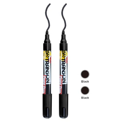 2 Black Permanent Paint Markers for Fabric Rock Craft Diy Painting Medium Tip Oil Based Waterproof (2 Count)