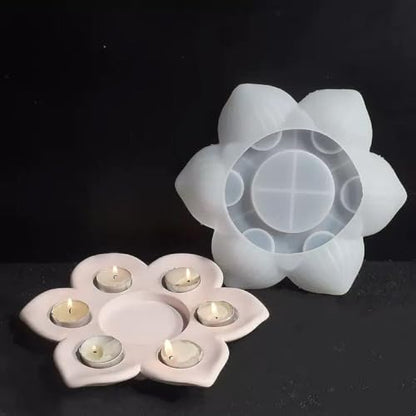 Large Size Lotus Tealight Candles Holder Resin Mold