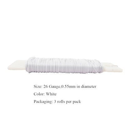 26Gauge White Metal Floral Wire