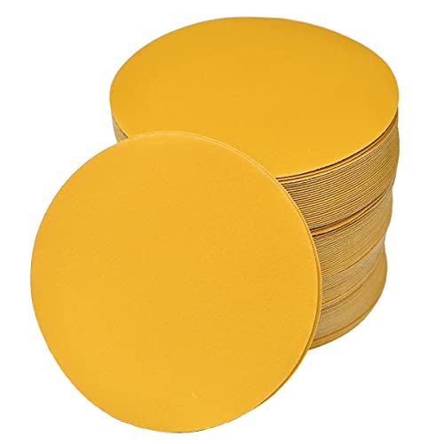 6-Inch No-Hole Hook and Loop Gold Sanding Discs 800-Grit, 100-Pack (100 Count)