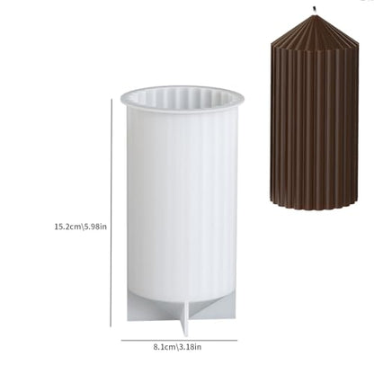 2 Pack Stripe Cylinder Pillar Spiral Candle Resin Mold