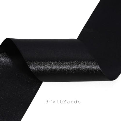 Black Satin Ribbon 3 Inch x 10 Yards Double Faced