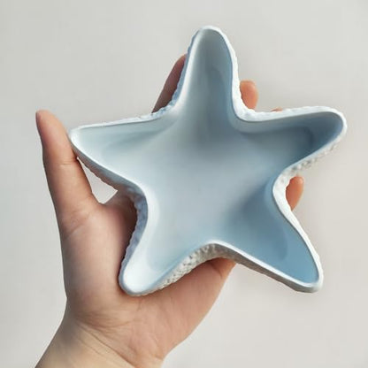 Starfish Tray Silicone Mold Candle Holder Jewelry Plate Resin Tray Display Trinkets Container Storage Dish for Concrete Creative Art Craft Home Decor