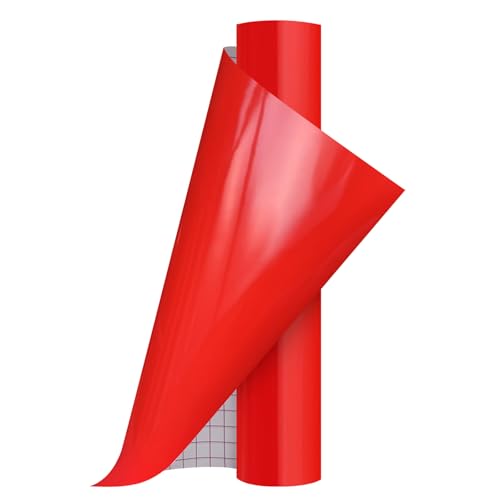 13inch x 5ft Red Smart Adhesive Permanent Vinyl Compatible with Cricut Explore and Maker Series Without Cutting Mats
