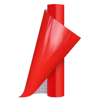 13inch x 5ft Red Smart Adhesive Permanent Vinyl Compatible with Cricut Explore and Maker Series Without Cutting Mats