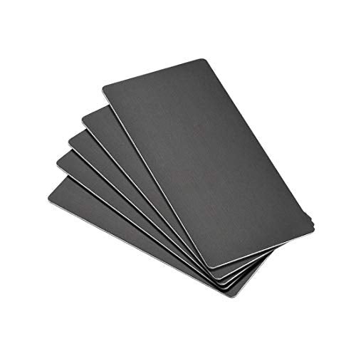 Blank Metal Card 80x40x1mm Anodized Aluminum Plate for DIY Laser Printing Engraving Black 5 Pcs (5 Count)