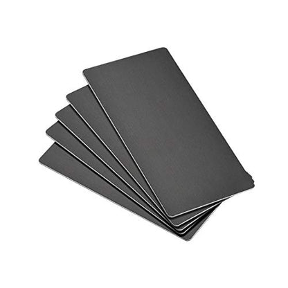Blank Metal Card 80x40x1mm Anodized Aluminum Plate for DIY Laser Printing Engraving Black 5 Pcs (5 Count)