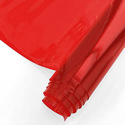HYANG Red Transparent PVC Super Clear Holographic Vinyl Faux Leather Sheets 1 Roll 12'' x 47''