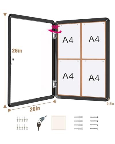 26"x20" Enclosed Bulletin Board