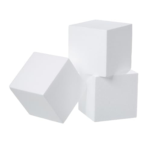 3 Pack Craft Foam Blocks 5x5x5in Polystyrene Square Foam Cubes Arts