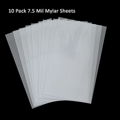 10 Pack 7.5 Mil Blank Stencil Sheets 12 x 24 inch Mylar Sheet Milky Translucent PET Blank Stencil Making Sheet Blank Mylar Templates for DIY Art Craft (10 Count)