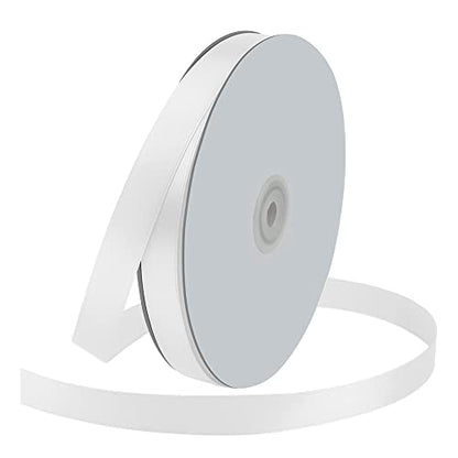 5 8" x 100 Yards White Satin Ribbon Crafts Gift Wrapping (300 Foot)