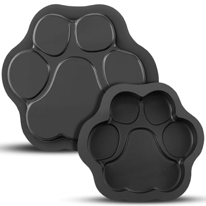 Set of 2 Large Paw Print Stepping Stones Mold (2 Count)