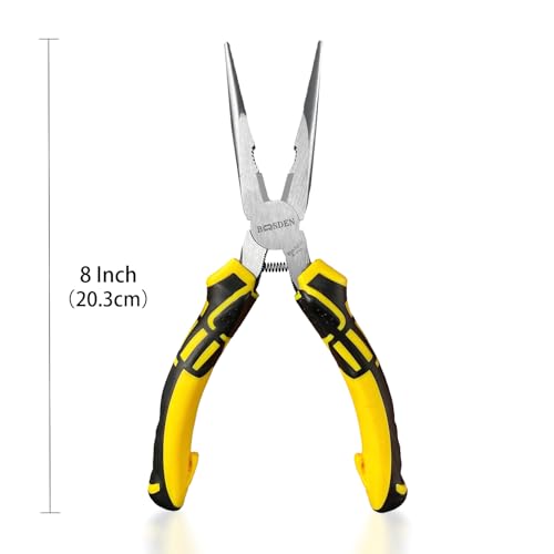 8 inch Needle Nose Pliers with Wire Cutters Spring Loaded