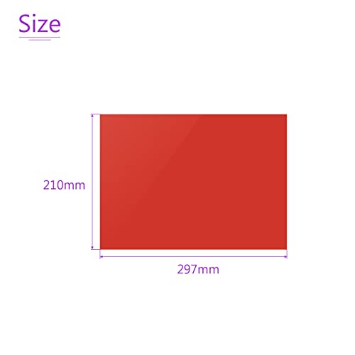 10Pcs Correction Gel Light Filter Overlay Transparent Plastic PVC Sheets Red for Photo