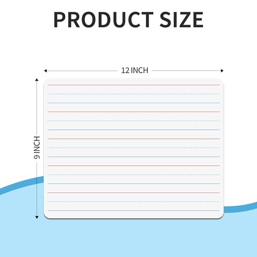 2pack 9x12 inches Dry Erase Board Lapboard Reusable Lined Erasable Ruled Writing Note Pad Lapboard (2 Count)