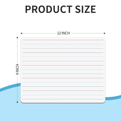 2pack 9x12 inches Dry Erase Board Lapboard Reusable Lined Erasable Ruled Writing Note Pad Lapboard (2 Count)