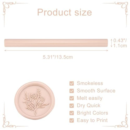 15Pcs Nude Glue Gun Sealing Wax Sticks for Wax Seal Stamp (15 Count)
