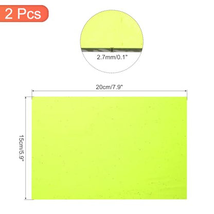 2 Pcs Stained Glass Sheet Mosaic Tile 7.9 Inch x 5.9 Inch Fluorescent Green Stained Glass Sheets for Crafts DIY Art Project