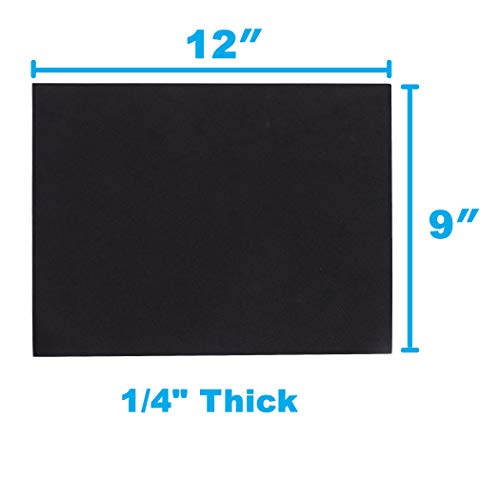 24 Ct Sheets Black EVA Cosplay Foam in 9” x 12’’ Sheets; High Density Thick Foam 85 kg