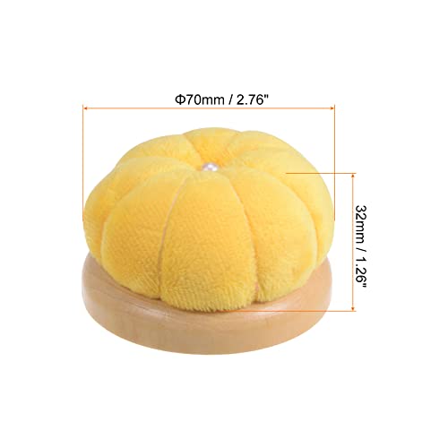 Wooden Base Needle Pincushions Pin Cushions Yellow